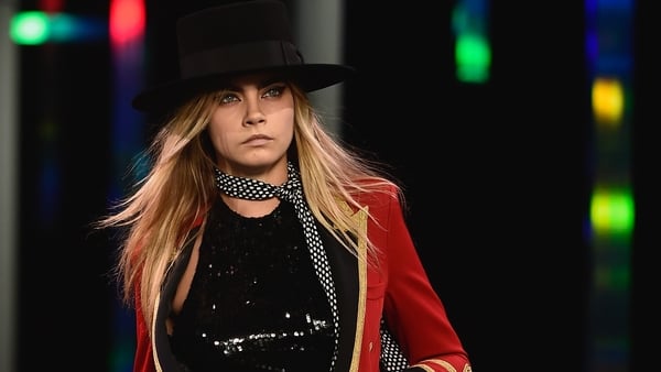 Cara Delevingne for Saint Laurent at Paris Fashion Week