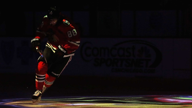 Patrick Kane of the Chicago Blackhawks in action in the United Center