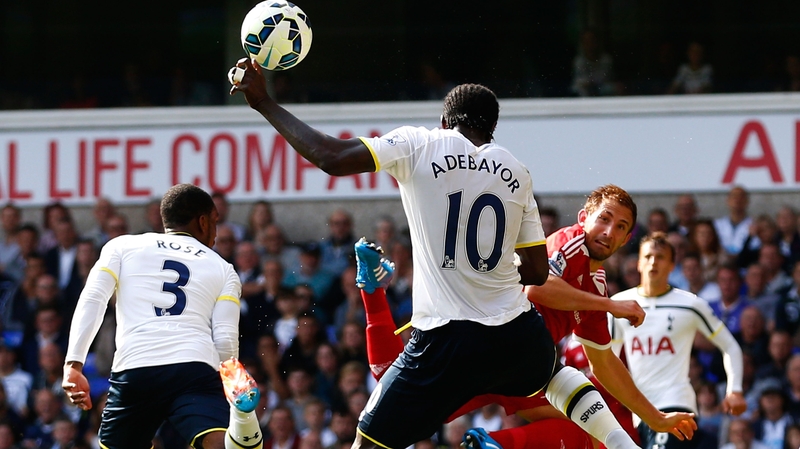 Emmanuel Adebayor has scored just one goal in six Premier League starts this season
