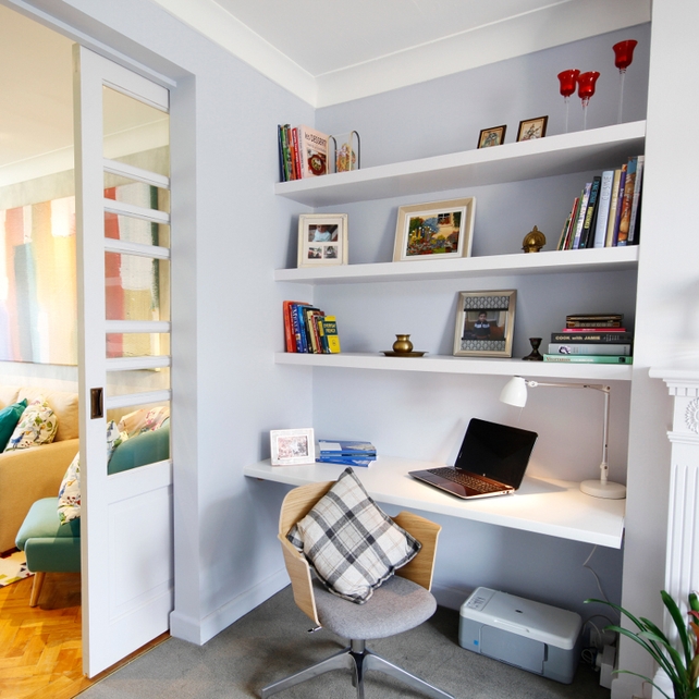 Office Chair; €150, www.ikea.com/ie/en
Paint: Play room and dining/living room walls – Dulux Diamond Matt - Niagara Blues 5 (10 BB 64/052) – RRP€40.99 for 2.5L