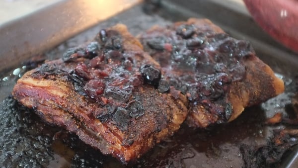 Damson Glazed Pork Belly
