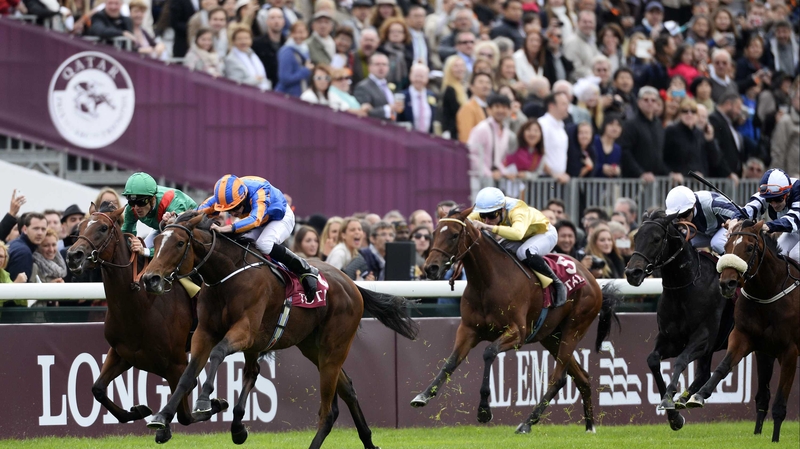 Found (2nd L) en route to winning the Prix Marcel Boussac