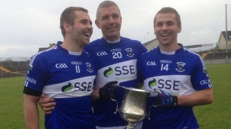 Patrick Sweeney, Cathal Sweeney and Kevin Walsh (C) of Killlanin GAA. Pic: TribesmenGAA (Twitter)