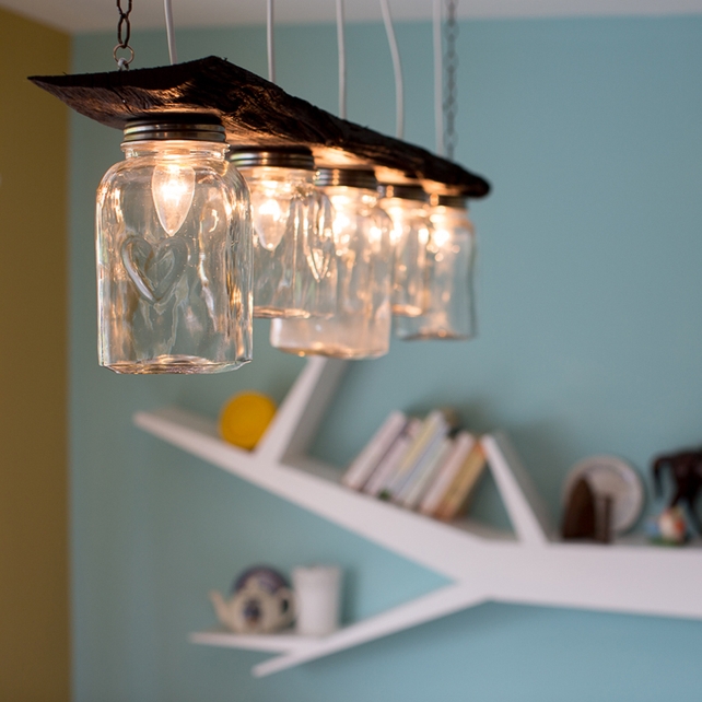 Bog Oak Swing Light – made by the builder on site David O’Dwyer, Cooldine Construction, approx. cost €275