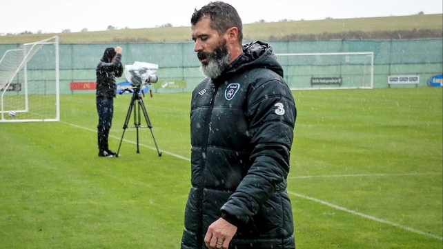 Roy Keane leaves training at a rainswept Malahide