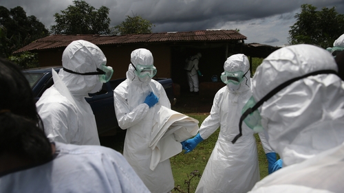 A burial team in Liberia, which is one of the hardest hit countries
