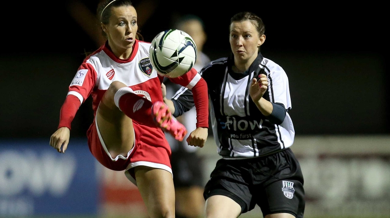 Raheny's Clare Conlon (r) and Natasha Harding of Bristol Academy