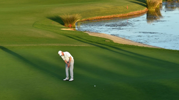 Michael Hoey is best placed of the Irish players at 10 under after 12 holes of his second round