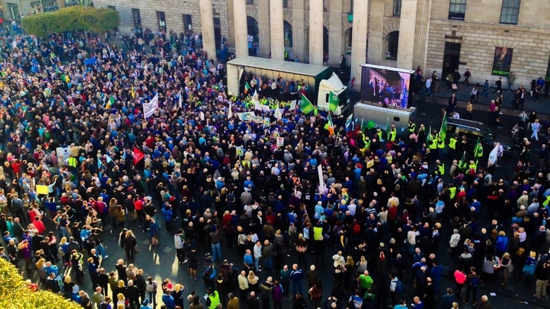 A garda source estimated the attendance for the protest at 30,000