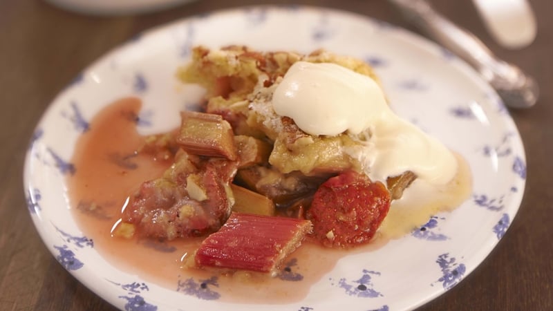 Strawberry and Rhubarb Cobbler: Rachel Allen