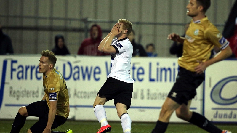 Dundalk's Daryl Horgan reacts to missing a goal chance