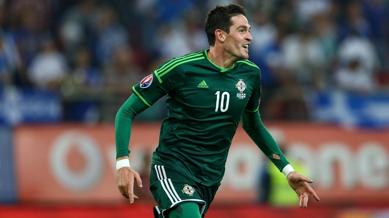 Kyle Lafferty celebrates scoring Northern Ireland's second goal