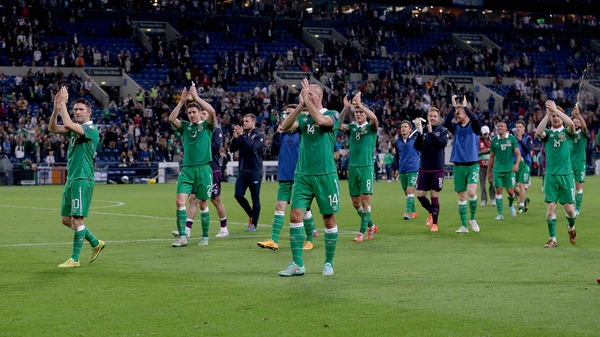 The Irish team take the plaudits from their fans