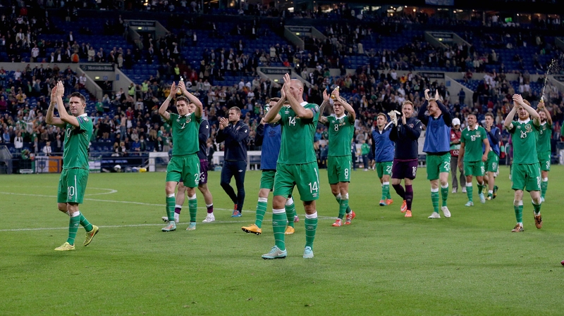 The Irish team take the plaudits from their fans