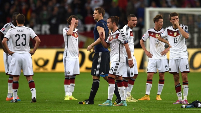 German players wondering how they let two points slip at the final whistle
