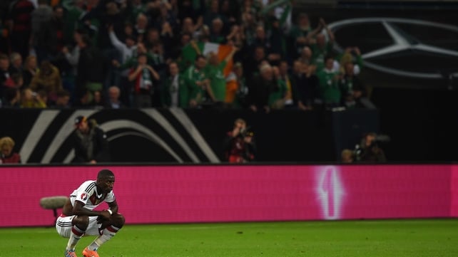 Irish fans rejoice as Germany's Anthonio Ruediger ponders what might have been