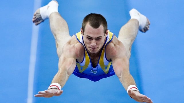 Oleg Verniaiev of Ukraine performs on the vault during the Men's Vault Final in the Artistic Gymnastics World Championships