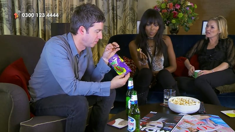 Sitting on a sofa with a supermodel or two . . .