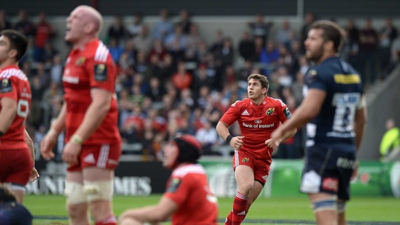 Ian Keatley watches his drop goal head between the sticks