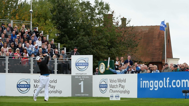 George Coetzee tees off on the first hole at London Golf Club in Kent