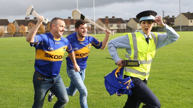 The lads in their new official jerseys, with Hilary Rose