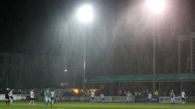 There were no such idyllic conditions during the Bray Wanderers vs Dundalk game