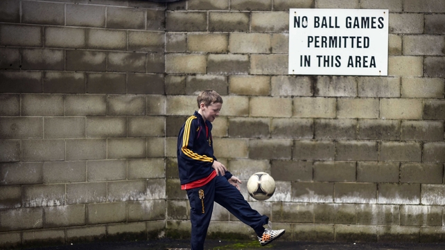 Flagrant sign-ignoring from Niall Cranny as he waits for the Ulster Club SFC game between Kilcoo and Clontibret to start