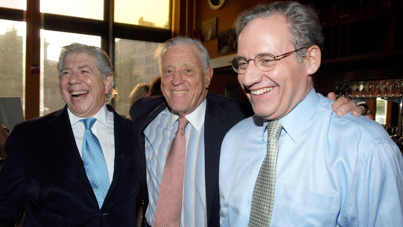 Ben Bradlee (centre) with Carl Bernstein and Bob Woodward