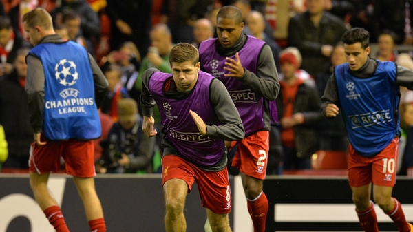 Steven Gerrard (34) had started all three of Liverpool's Champions League games so far