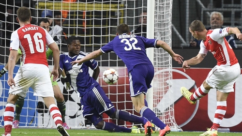 Lukas Podolski scored the late winner