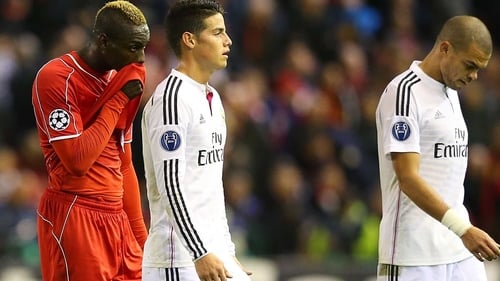 The Italian swapped shirts with Pepe (r) at half-time