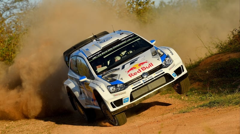 Sebastien Ogier and Julien Ingrassia of France compete in their Volkswagen Polo R WRC