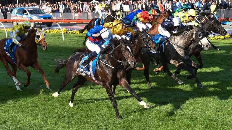 Ryan Moore riding Adelaide wins the Sportingbet Cox Plate in Melbourne, Australia.