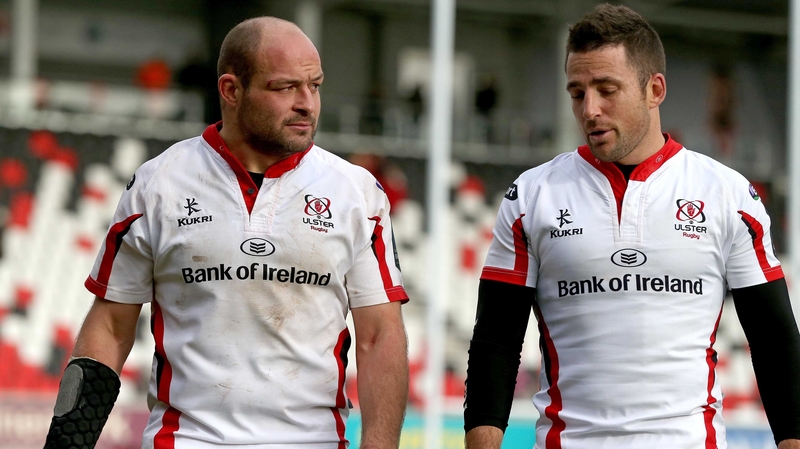 Ulster's Rory Best and Ian Humphreys dejected after the game