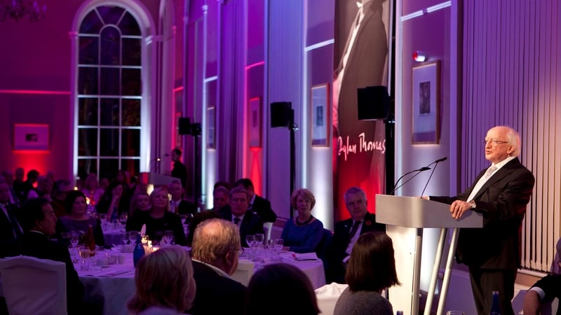 This evening President Higgins read from the unfinished Dylan Thomas poem "Elegy"