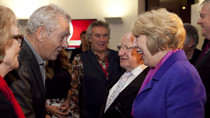 President Higgins and wife Sabina attended the Dylathon at Swansea's Grand Theatre, with Ian McKellen also among the guests Photos: Fennell Photography