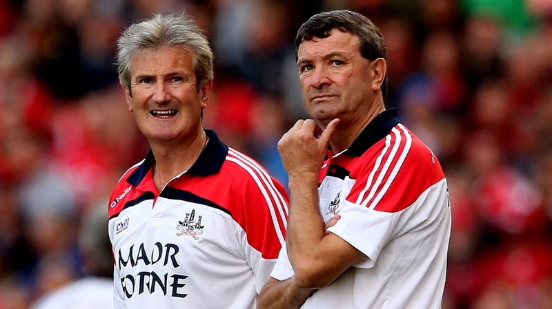 Kieran Kingston pictured with the outgoing Cork manager