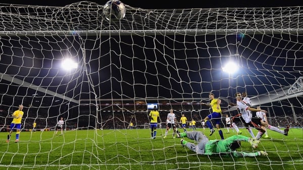 Jeff Hendrick wheels away after grabbing Derby's fourth goal in south-west London