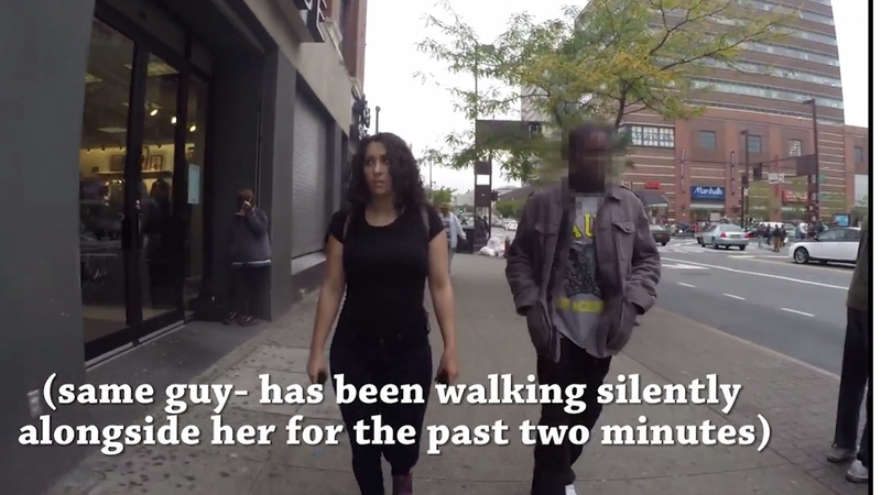 The actress was pestered by men during ten hours of walking around New York