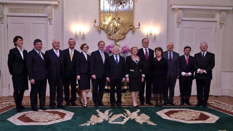 The new Court of Appeal judges with President Michael D Higgins, the Minister for Justice and Attorney General