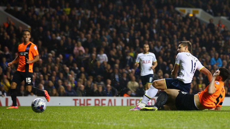 Erik Lamela scores Tottenham's first goal at White Hart Lane