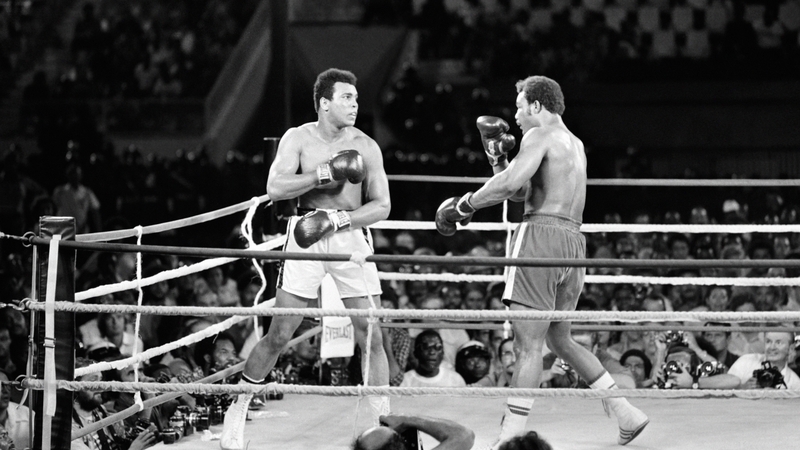 Ali facing Foreman in Zaire on 30 October 1972