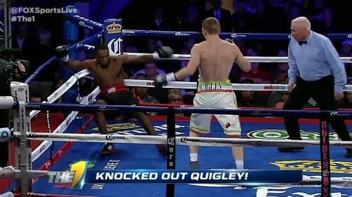 Quigley knocked out McCoy in the first round. Twitter pic: @FoxSportsLive