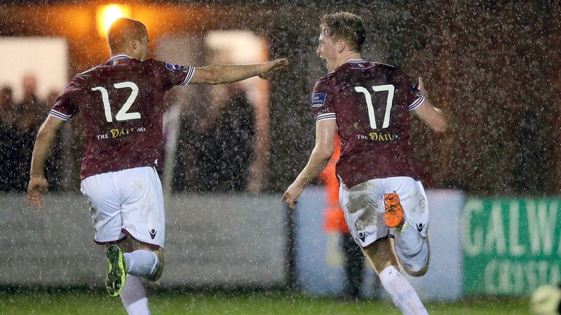 Gary Shanahan celebrates Galway's opening goal