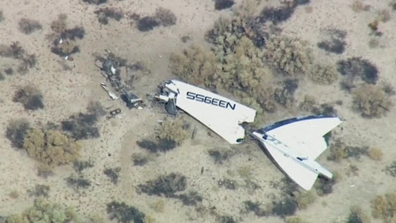 The Virgin Galactic spacecraft crashed in the Mojave Desert