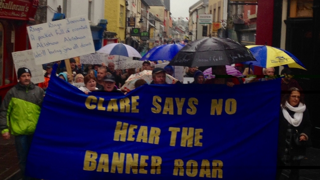 Almost 2,500 people have taken to the streets of Clare in protest against water charges