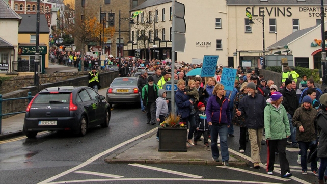 Demonstrators snaked their way through Ballyshannon, Co Donegal
