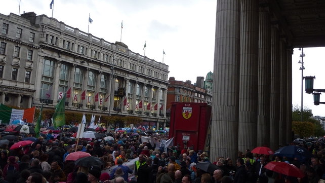 About 10,000 people gathered to protest at the GPO on O'Connell Street (Pic: Daniel Meyer)