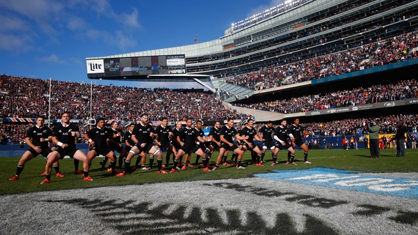 A record crowd turned up in Chicago turned out to watch the famous All Blacks