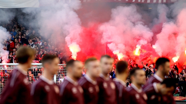 ... which was noted by Pat's players as they lined up for the anthem